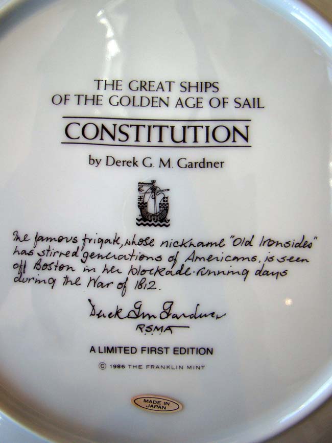 A beautiful Franklin Mint Limited Edition set of 6 plates depicting "The Great Ships of the Golden Age of Sail" issued in 1986 — image 4